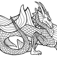 Chinese Dragon Stepping Forward Coloring Pages