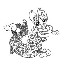 Chinese Dragon from Heaven Coloring Pages