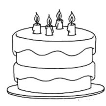 Chocolate Birthday Cake Coloring Pages