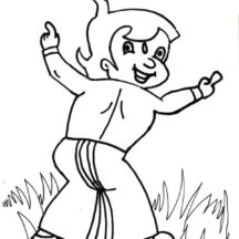 Chota Bheem Dancing Coloring Pages