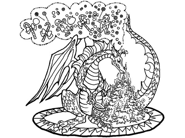 Christmas Chinese Dragon Coloring Pages
