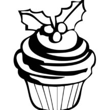 Christmas Cupcakes Coloring Pages