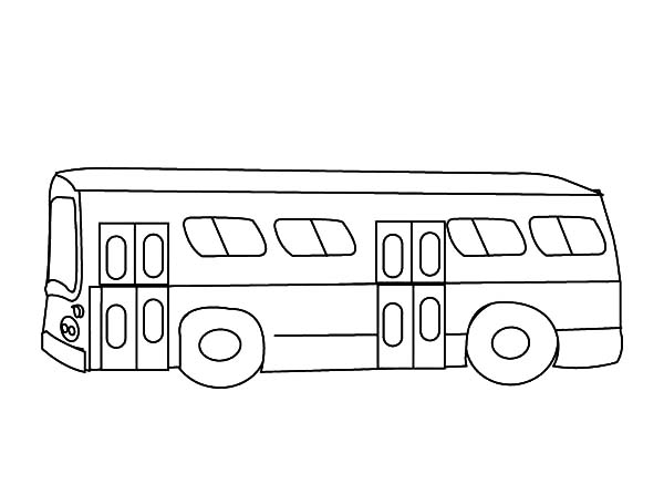 City Bus Outline Coloring Pages
