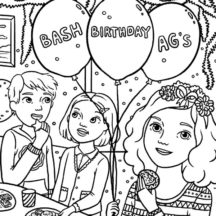 Conversation at Birthday Party Coloring Pages