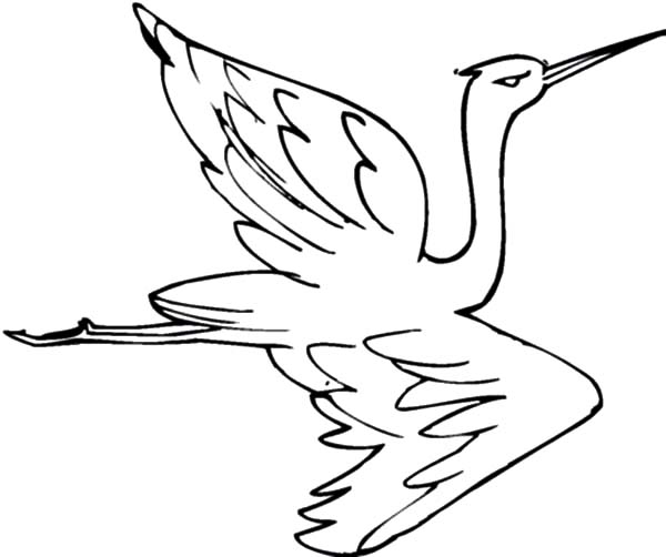 Crane Bird Flying Coloring Pages