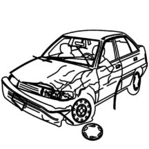 Crashed Cars Picture Coloring Pages