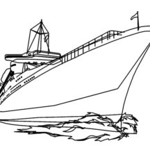 Cruise Ship Making Big Waves Coloring Pages