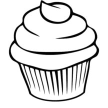 Cup Cake Chocolate Coloring Pages