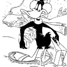 Daffy Duck Feeling Cold Coloring Pages