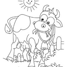 Dairy Cow on the Meadow Coloring Pages