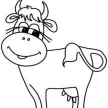 Dairy Cow with Long Eyelashes Coloring Pages