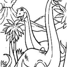 Diplodocus Happy Couple Coloring Pages