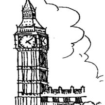 Drawing London Clock Tower Coloring Pages