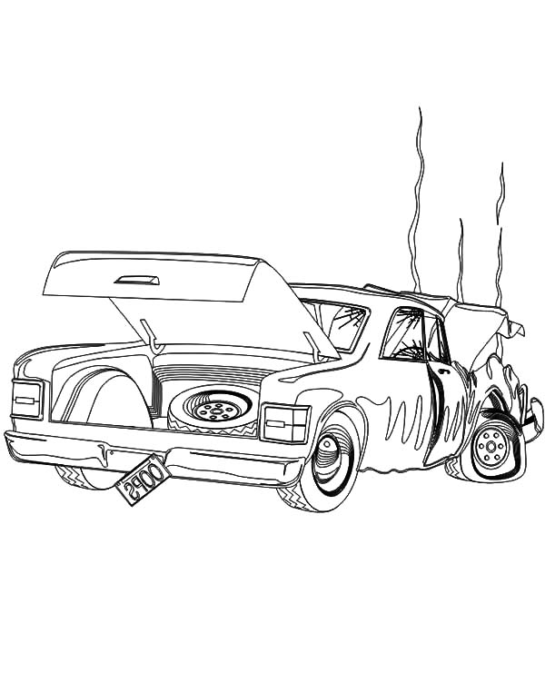 Expensive Crashed Cars Coloring Pages