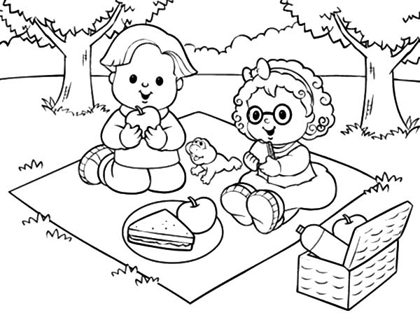 Family Picnic Coloring Pages