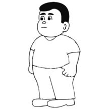 Fat Boy Standing Coloring Pages