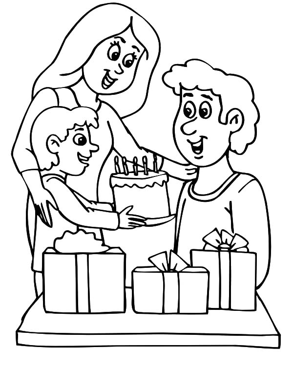 Father Birthday Party Coloring Pages