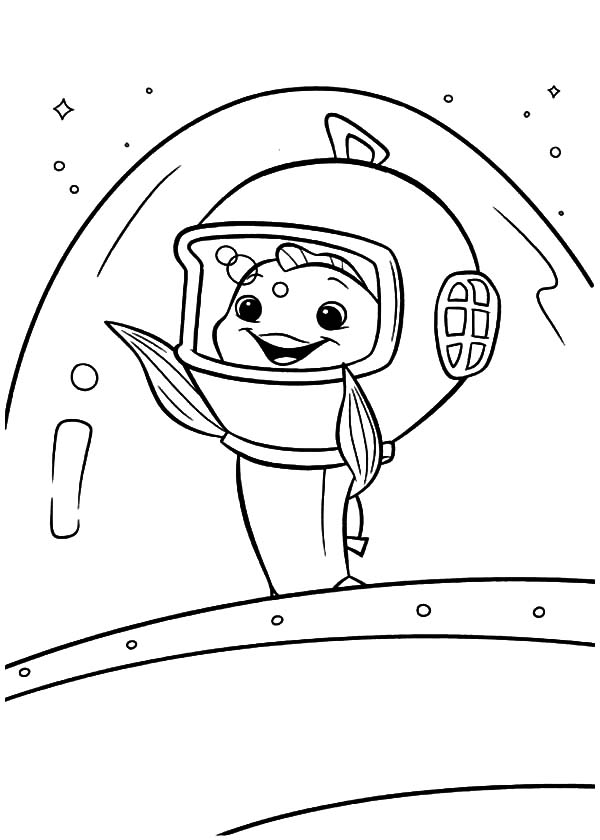 Fish Out of Water Goodbye Waving to Chicken Little Coloring Pages