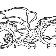 Gigantic Lizard Chinese Dragon Coloring Pages