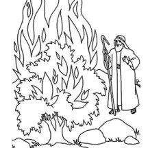 God Appears to Moses in Burning Bush Coloring Pages
