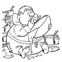 Greedy Fat Boy Coloring Pages