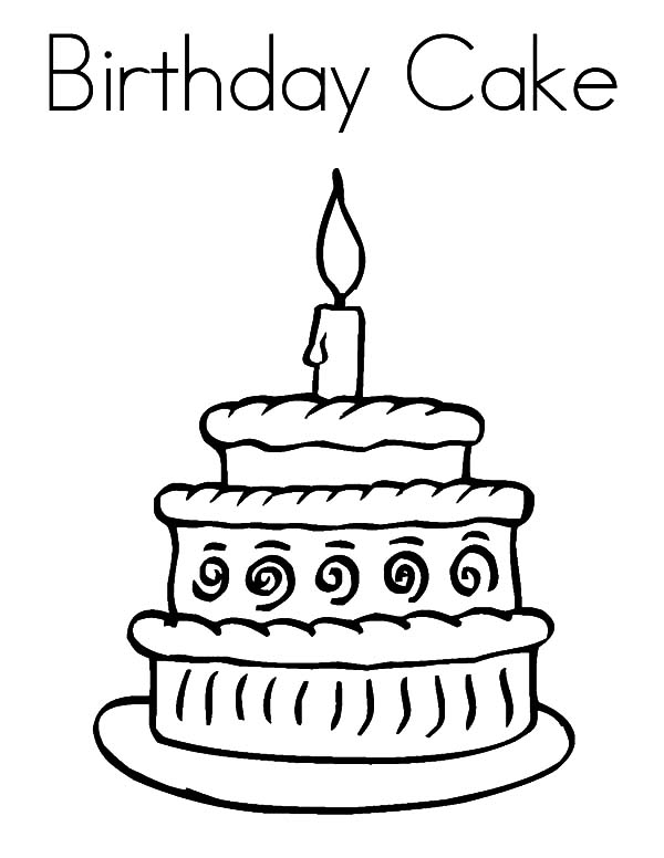 Happy Birthday Cake Coloring Pages