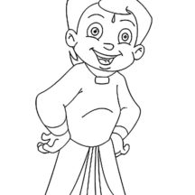 Happy Smile Chota Bheem Coloring Pages
