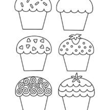 Healthy Cupcakes Coloring Pages