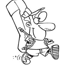 Holding  Backpack Going to Camping Coloring Pages