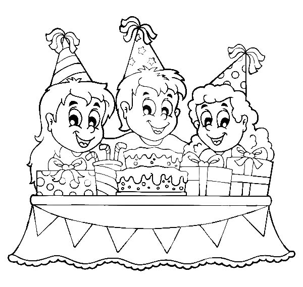 How to Draw Birthday Party Coloring Pages