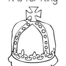 K is for King Crown Coloring Pages