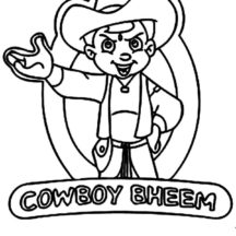Little Cowboy Chota Bheem Coloring Pages