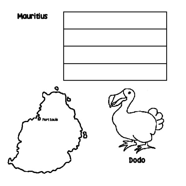 Mauritius Nation Dodo Bird Coloring Pages