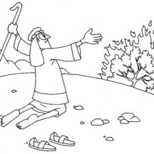 Moses Take His Sandal Off When He Saw Burning Bush Coloring Pages