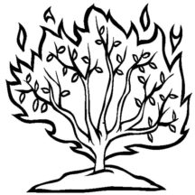 Moses and Burning Bush Coloring Pages