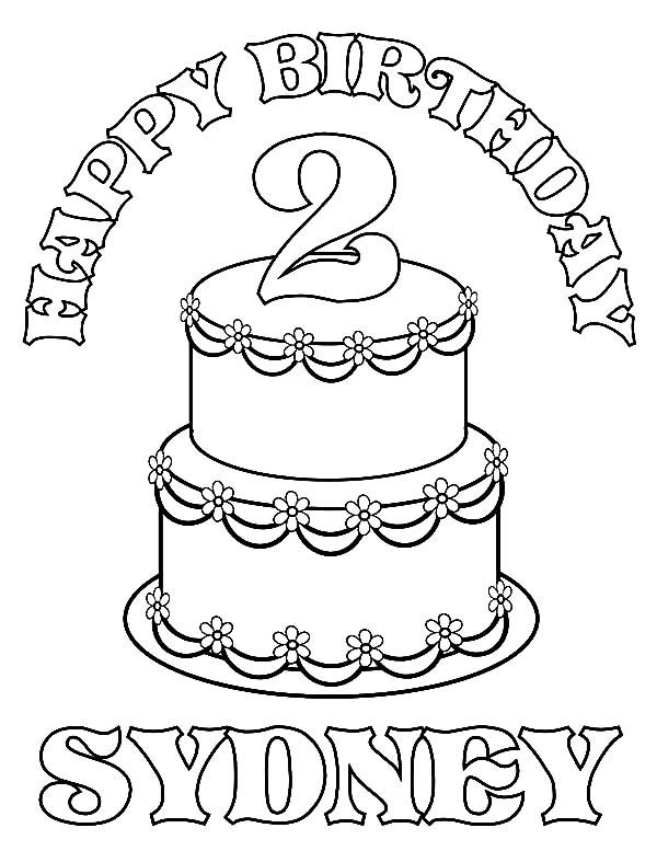 Number Two Birthday Candle Coloring Pages