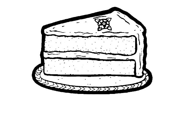 One Slice of Chocolate Cake Coloring Pages