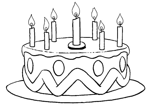 Picture of Birthday Cake Coloring Pages