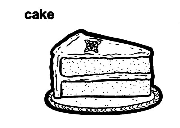 Piece of Tasty Chocolate Cake Coloring Pages