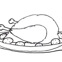 Serving Chicken with Drumstick Coloring Pages