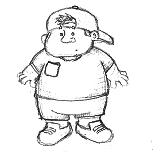 Skecthing Fat Boy Coloring Pages