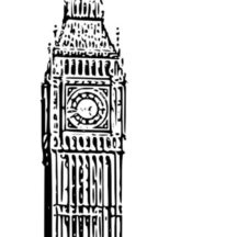 Sketch of Big Ben Clock Tower Coloring Pages