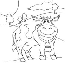 Smiling Dairy Cow Coloring Pages