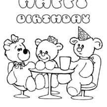 Teddy Bear Birthday Party Coloring Pages
