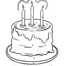 Three Birthday Candle Coloring Pages