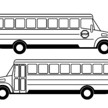 Two Side View City Bus Coloring Pages