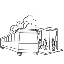 Waiting for City Bus Coloring Pages