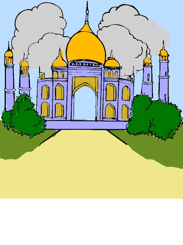 Amazing Architecture of Taj Mahal Coloring Page by years old Valerie R  Smith  