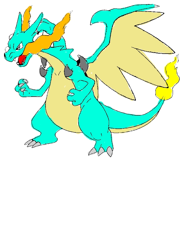 Charizard is Angry Coloring Page by years old Carrie K  Vincent  