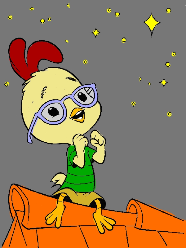 Chicken Little Make a Wish Upon Falling Star Coloring Pages by years old Mary L  Perry  